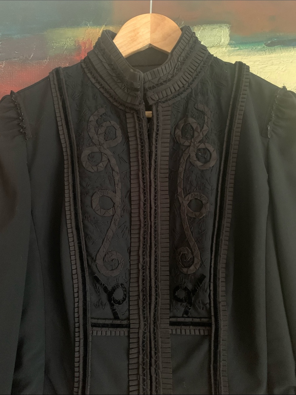 Elie Tahari Y2K Virgin Wool Y2K Victorian Military Embroidered Jacket, Sz 12